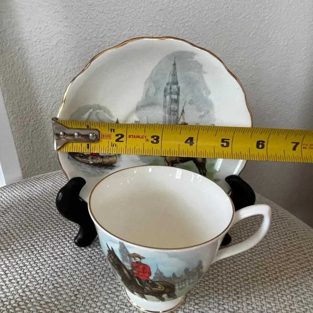 Vintage Rare England Bone China Cup & Saucer Horse Pony RCMP